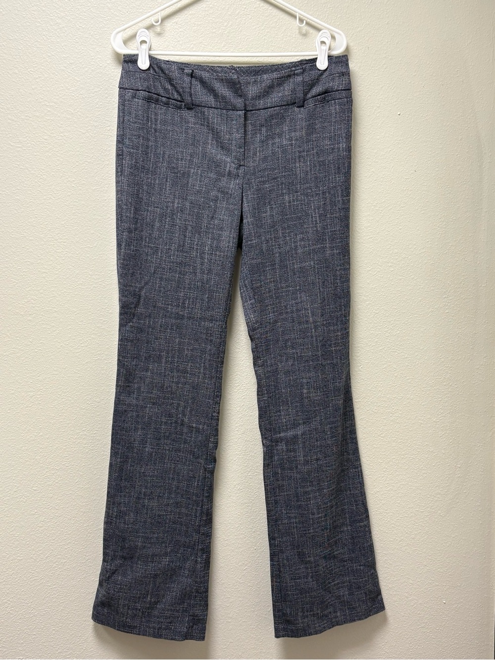 7th Avenue New York & Company Women's Blue Dress Pants Straight Tall 6 Tweed